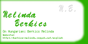 melinda berkics business card